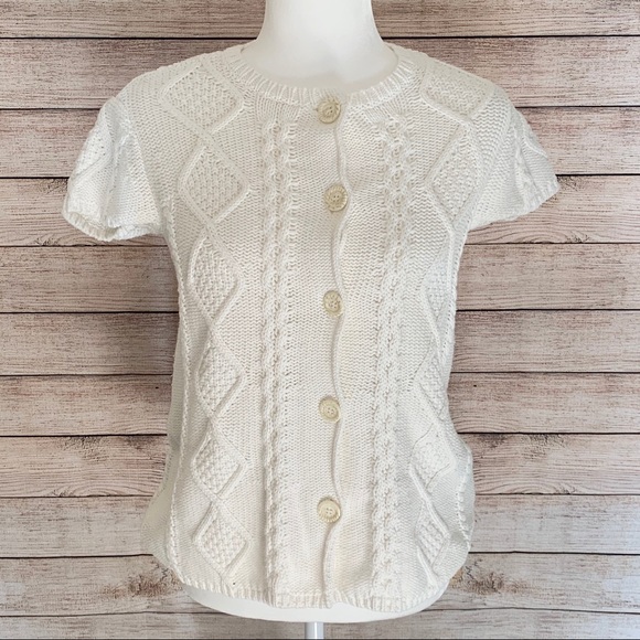 Calvin Klein Jeans Sweaters - Calvin Klein Short Sleeve Cardigan Ivory